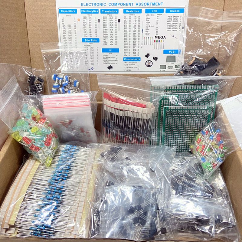 Resistor Kit 1 4W - 1900pcs Component Box Kit with Electrolytic