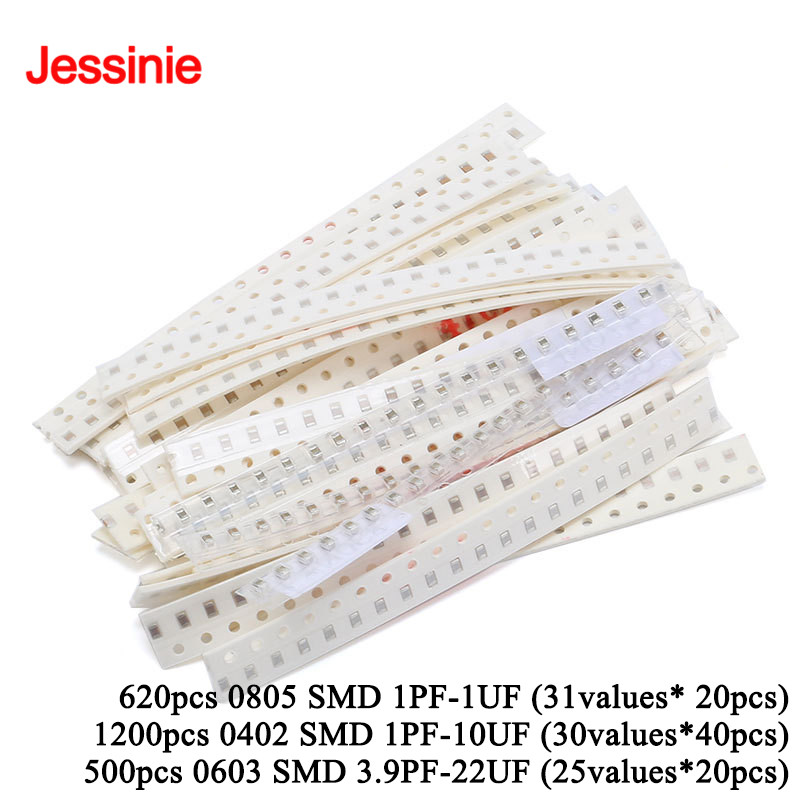 Capacitor Kit Assortment - 500pcs-1200pcs 0805 0603 0402 SMD Capacitor
