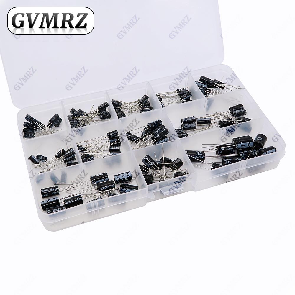 Capacitor Kit Assortment - 120PCS/lot 12values 1uF-470uF Aluminum Electrolytic Capacitor