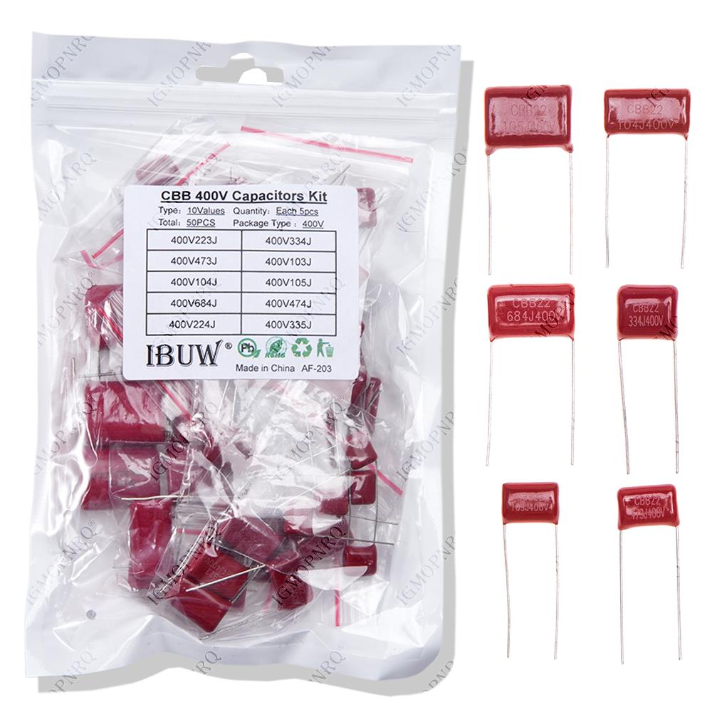 KIT 50PC=10value*5PCS Metalliz - огляд і ціна Capacitor Kit Assortment