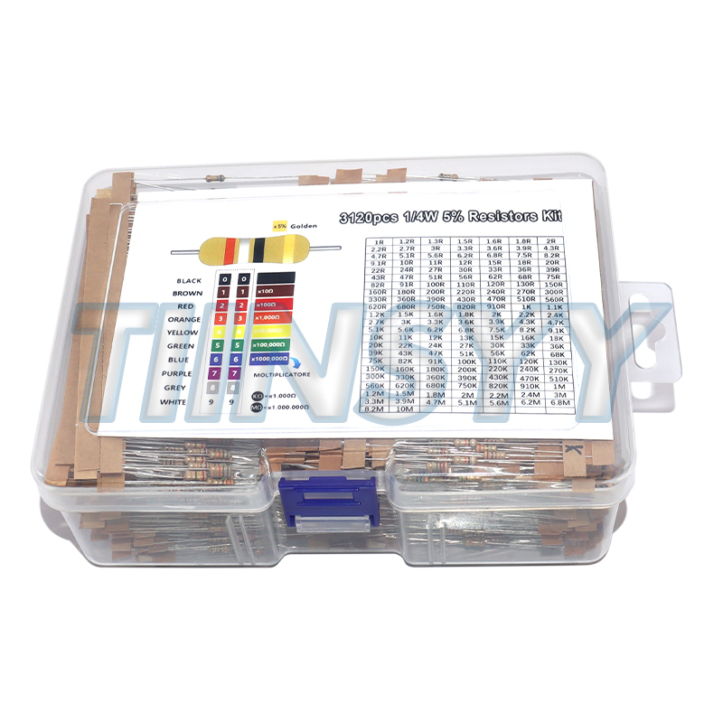 3120pcs 156 Values 1 -10M Ohm  - огляд і ціна Resistor Kit 1 4W