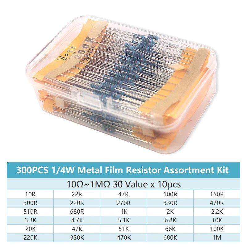 300/600PCS 1/4W Kit de resiste - огляд і ціна Resistor Kit 1 4W