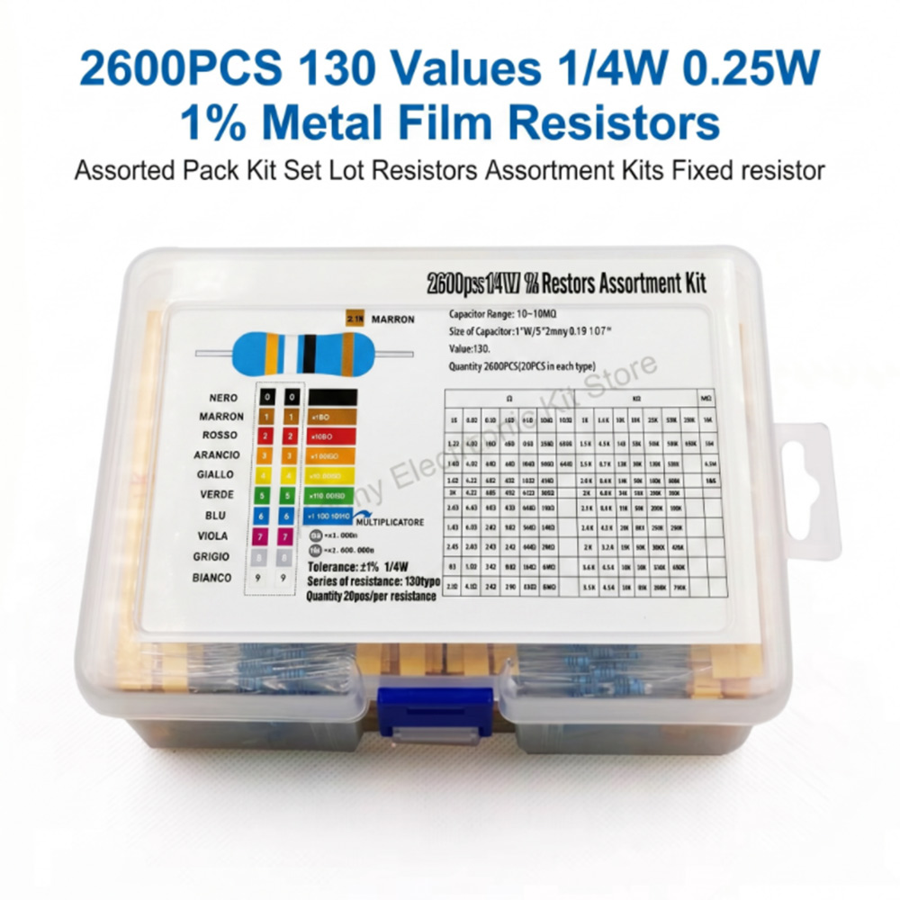 2600pcs Metal Film Resistors A - огляд і ціна Diy Electronics Components Kit
