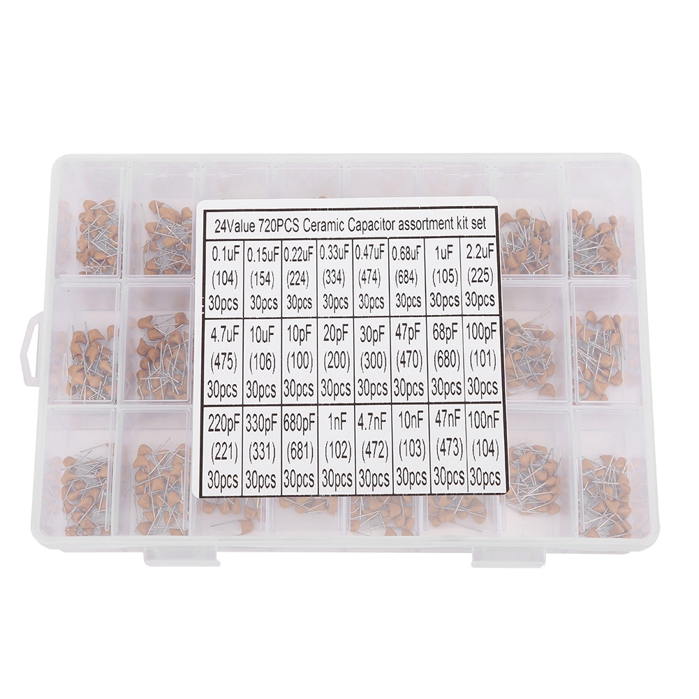 720Pcs 24 Types Ceramic Capaci - огляд і ціна Capacitor Kit Assortment