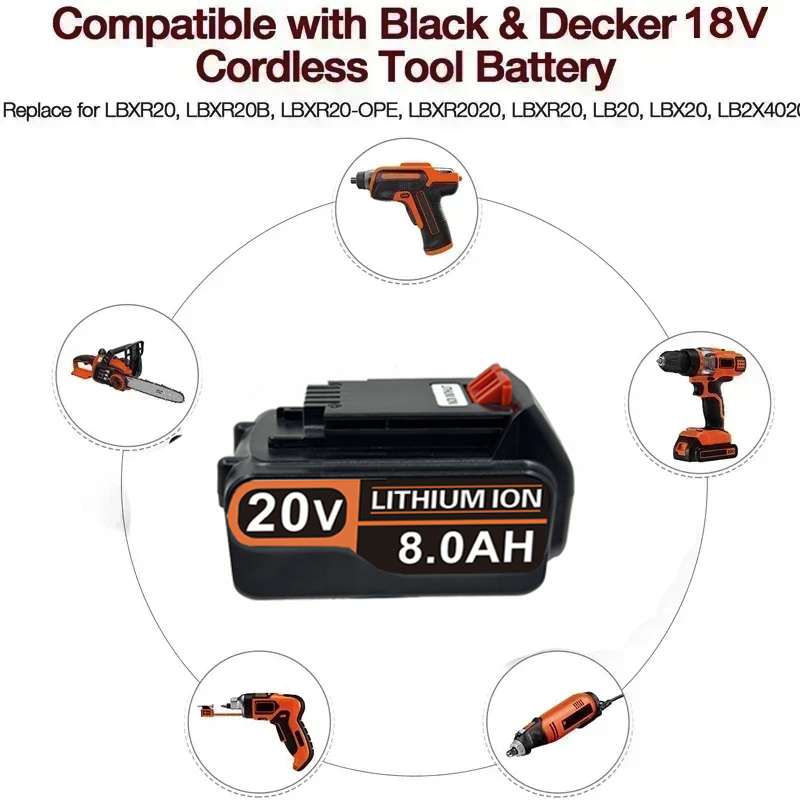 3.0Ah-8.0Ah for Black & Decker - огляд і ціна Black+Decker Tool 20V Max