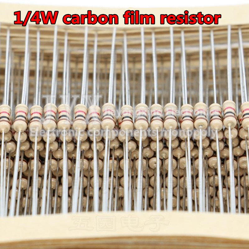 100PCS 1/4W Carbon Film Resist - огляд і ціна Resistor Kit 1 4W