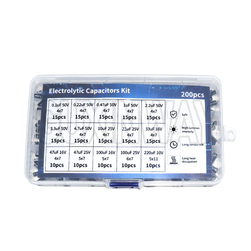 200pcs 15Values 10V 16V 25V 50 - огляд і ціна Capacitor Kit Assortment